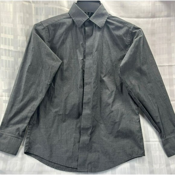 CHAPS, BOYS DRESS SHIRT, LONG SLEEVE, SIZE M (10-12), COLOR GRAY 0.BUTTON DOWN - Picture 10 of 11